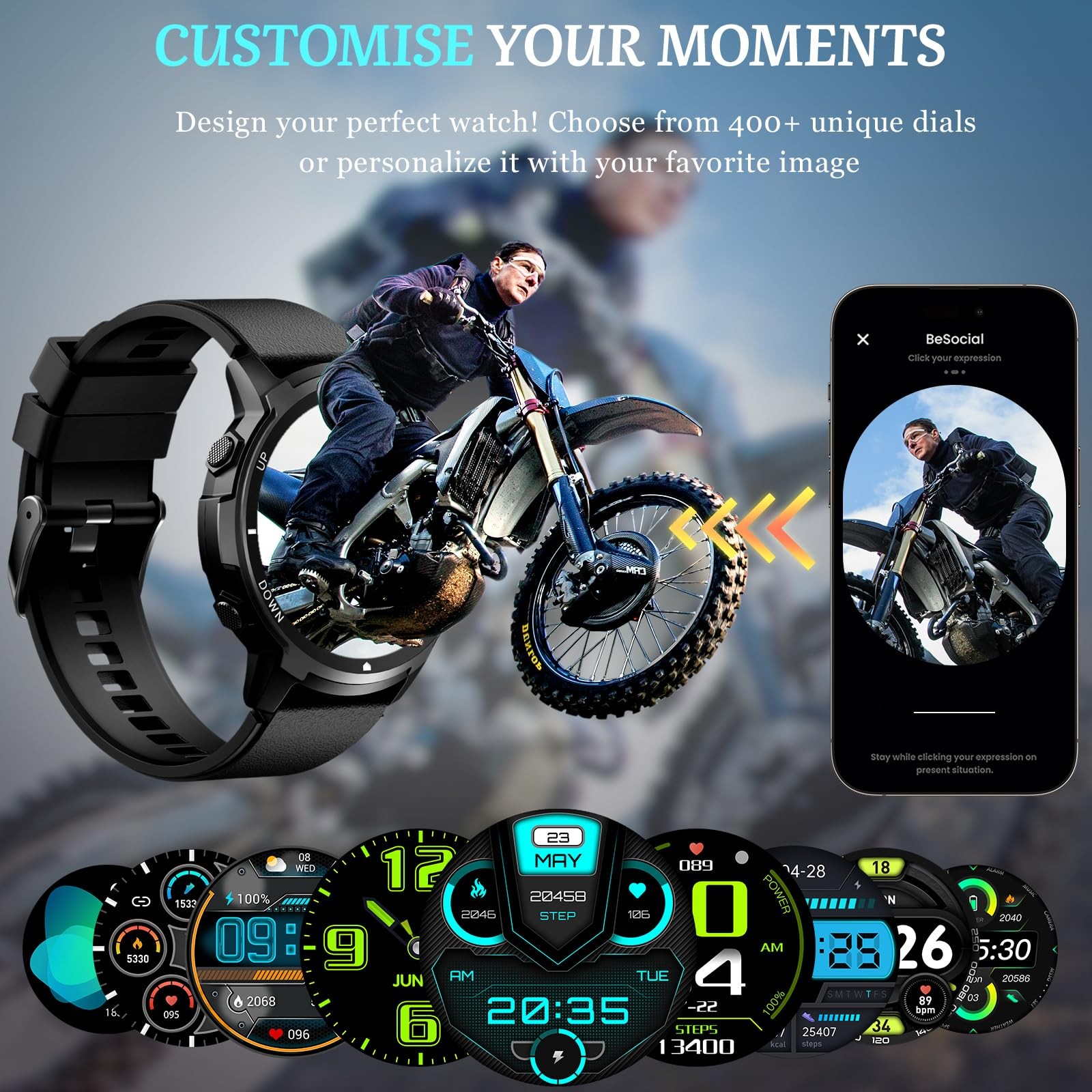 Smart Watch for Men- Bluetooth Call, 2025 Military Waterproof Fitness Sleep T…