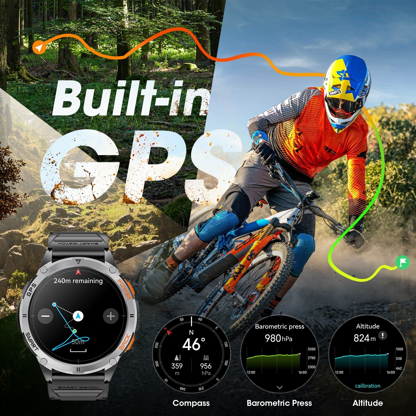 🔥 1.52″ Smart Watch For Men Military Sport Watch With 3 Straps For Android iOS