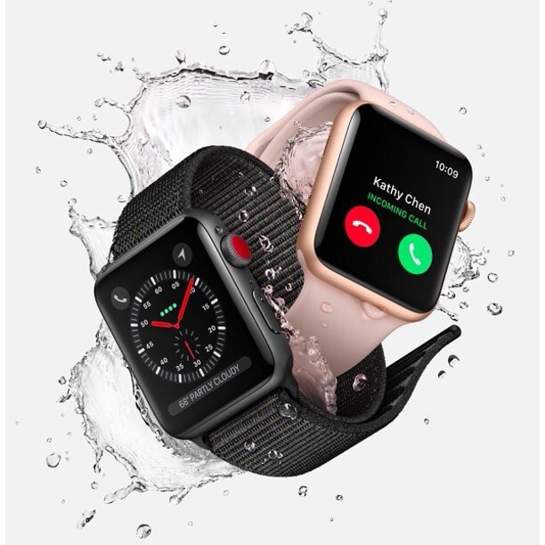 Apple Watch Series 3 38mm Space Gray Aluminum Case with Black Sport Band…