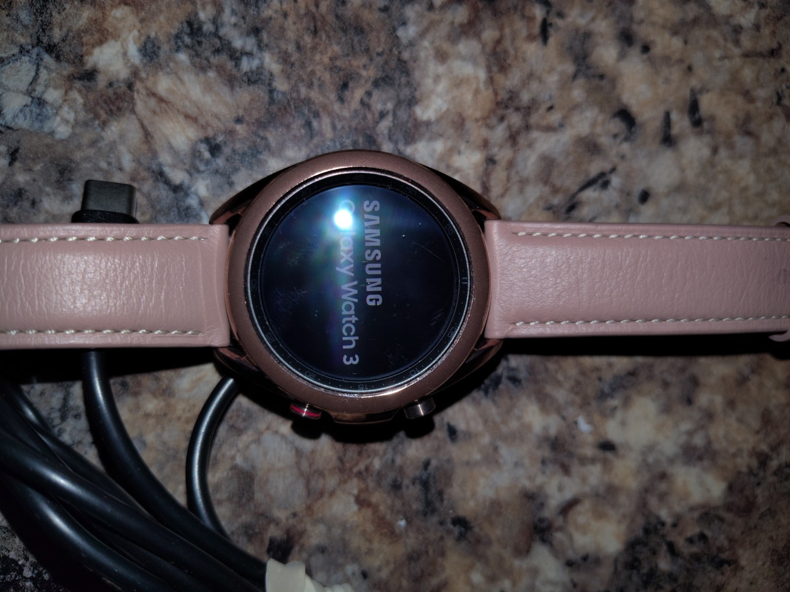Samsung Galaxy Watch 3 Rose Gold Metal Touchscreen Pink Leather Band