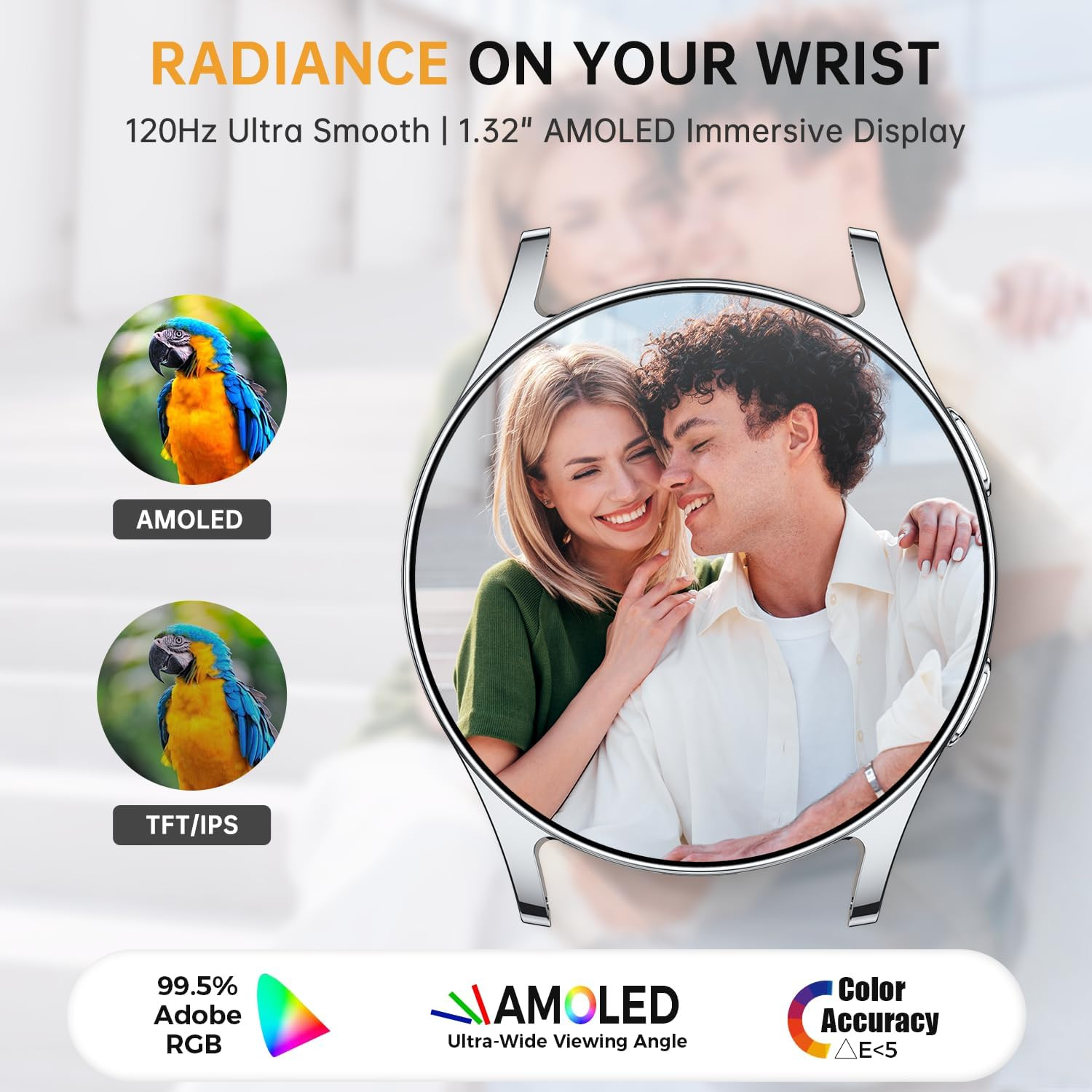 ChronArk AI Smart Watch 1.32″ AMOLED Bluetooth Call Fitness Tracker Android iOS