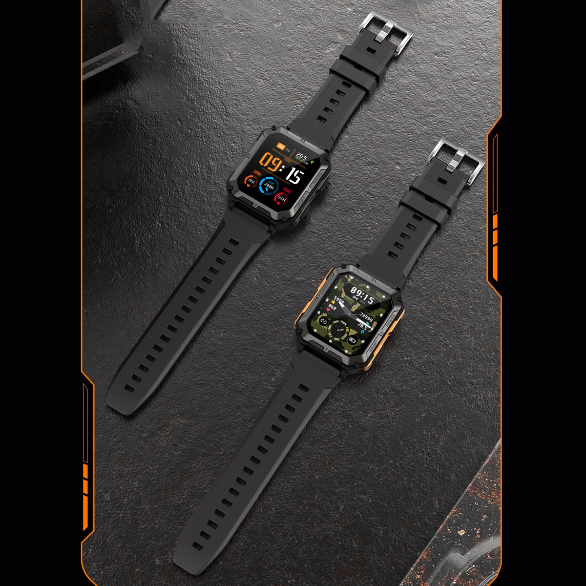 Military Smart Watch(Answer/Make Call)Rugged Tactical Fitness Tracker IP68
