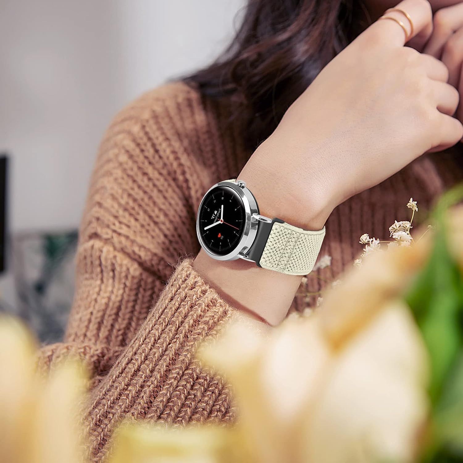 Adjustable Stretchy Nylon Strap Compatible with 20mm Watch Models