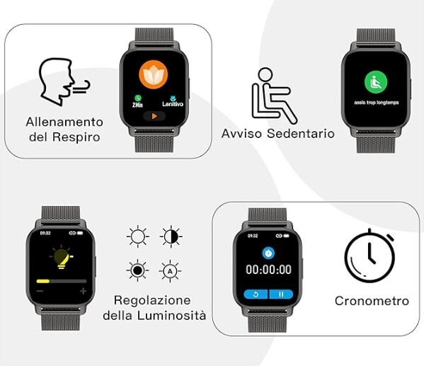 Popglory Smartwatch Men Women, 2 Calls Watch Straps and Whatsapp