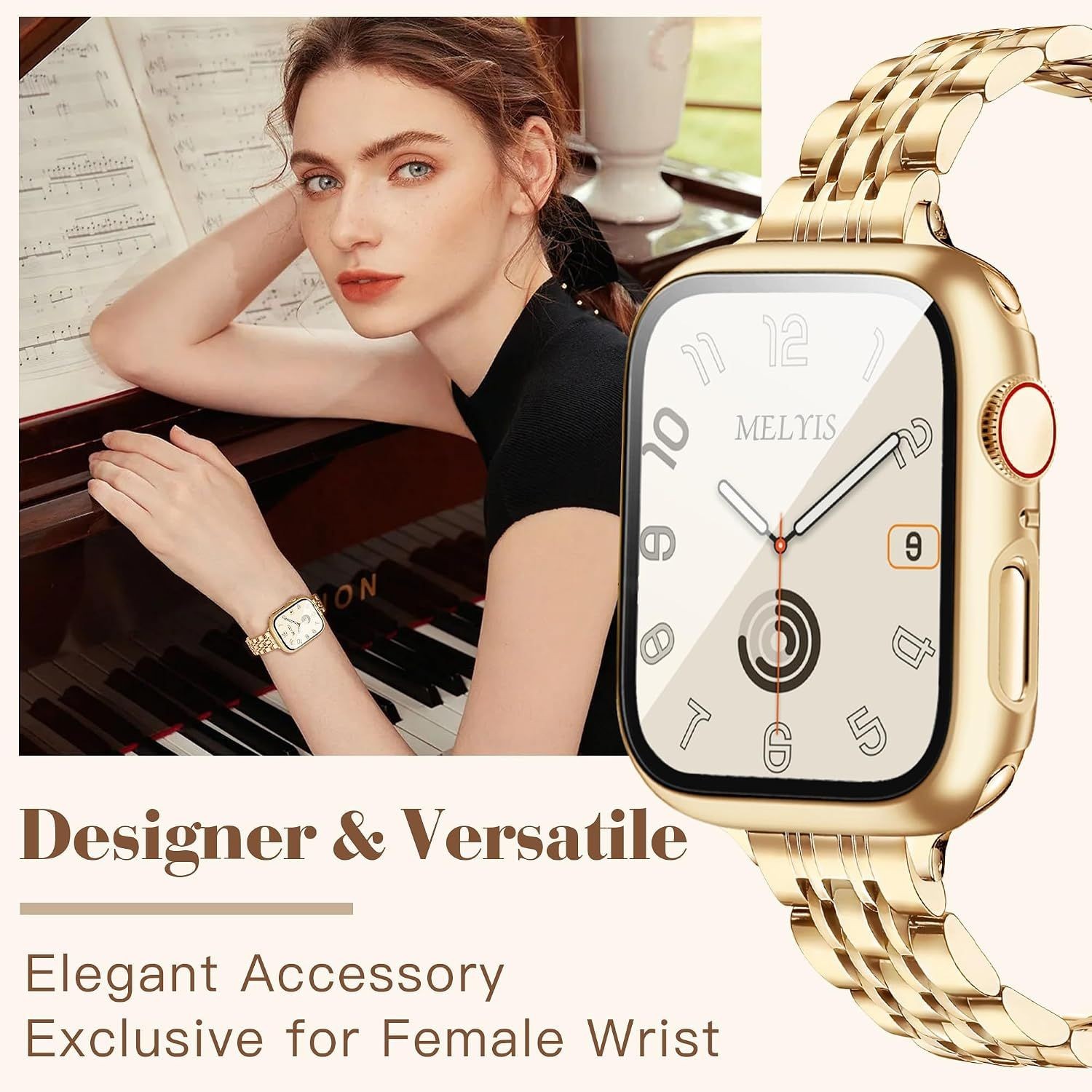 Only Case For Apple Watch Series SE 6 5 4 40mm Metal Slim Dressy Band Gold