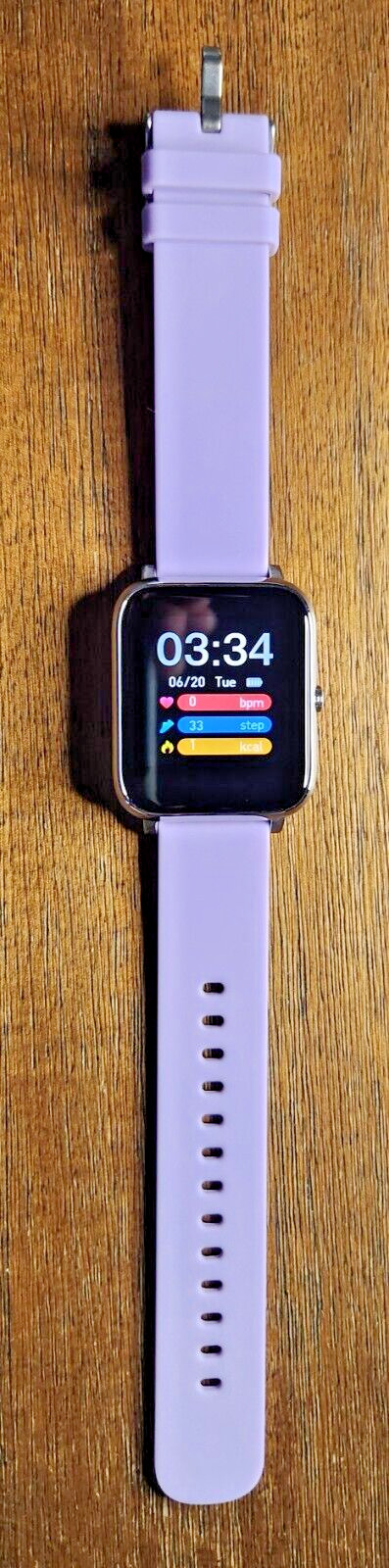 SMARTWATCH/ Health Tracker-Purple KALINCO-P22 PRE-OWNED SUBTLE SCRATCH on face.