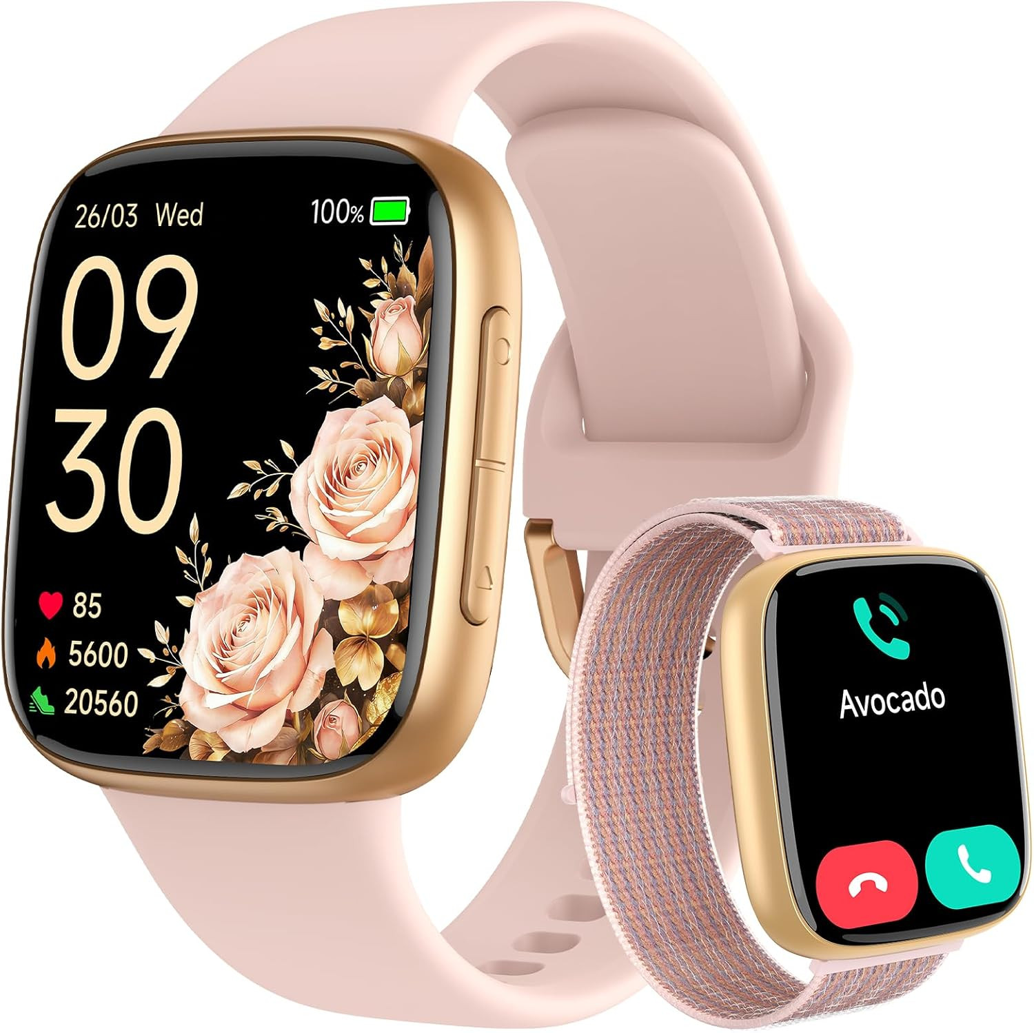 Smart Watch for Women, Answer/Make Call, 1.85″ AMOLED Always-On Display Screen S