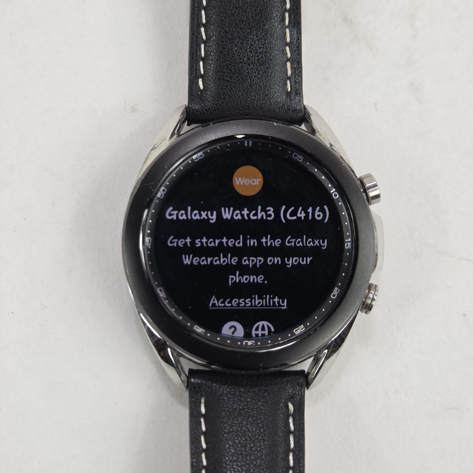Samsung Galaxy Watch3 41mm w/ Black Leather Band, Bluetooth GPS Smartwatch