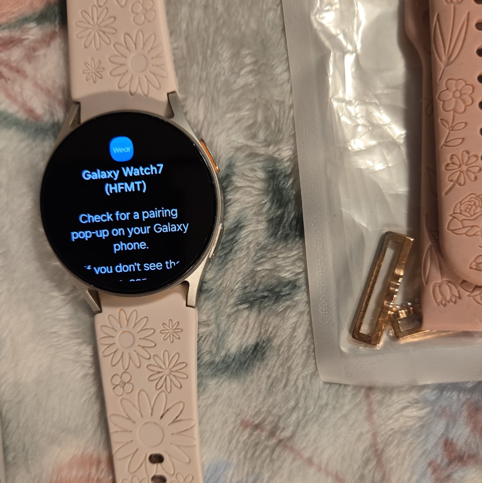 Samsung Galaxy Watch7 40mm Silver GPS Sapphire 5 ATM 32GB Wear OS Pink Band