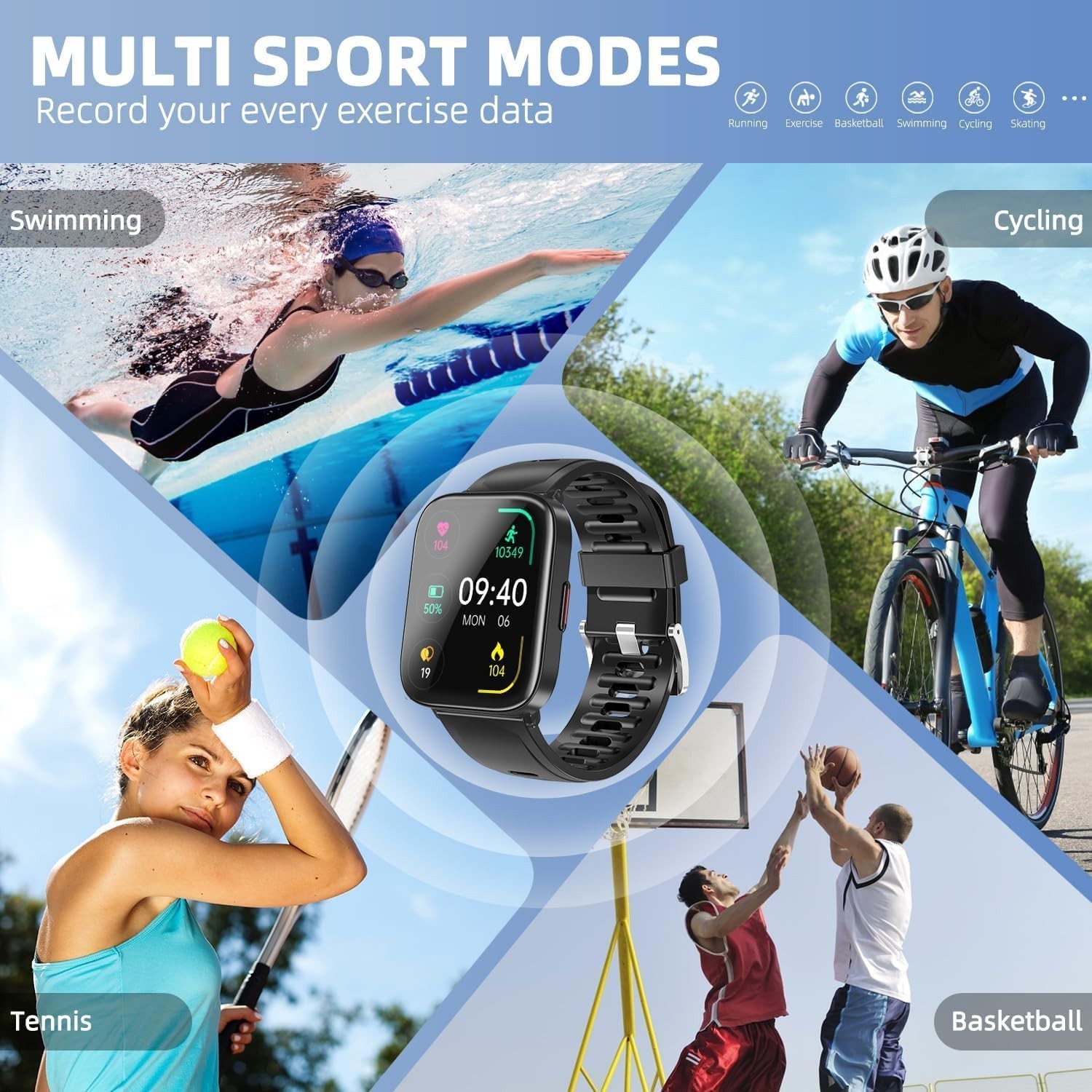 Reloj Inteligente Bluetooth de Mujer y Hombre para Iphone Apple Samsung Android