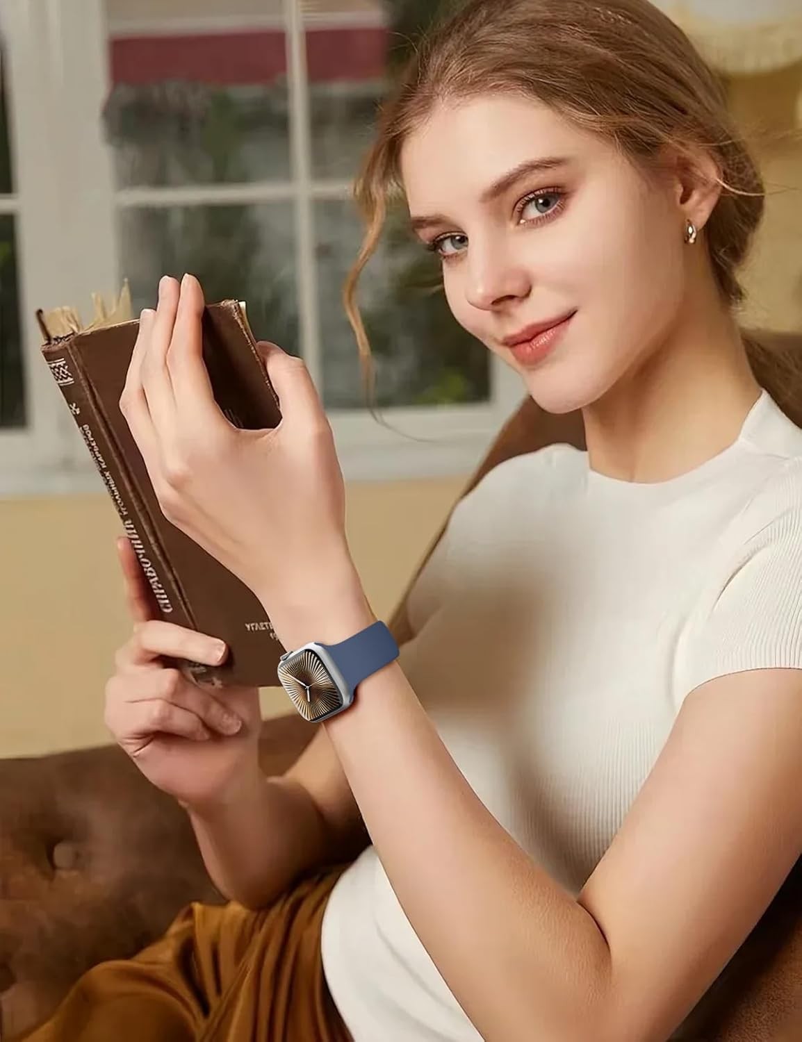 Soft Silicone Strap Compatible with Apple Watch Series 9 40mm Waterproof