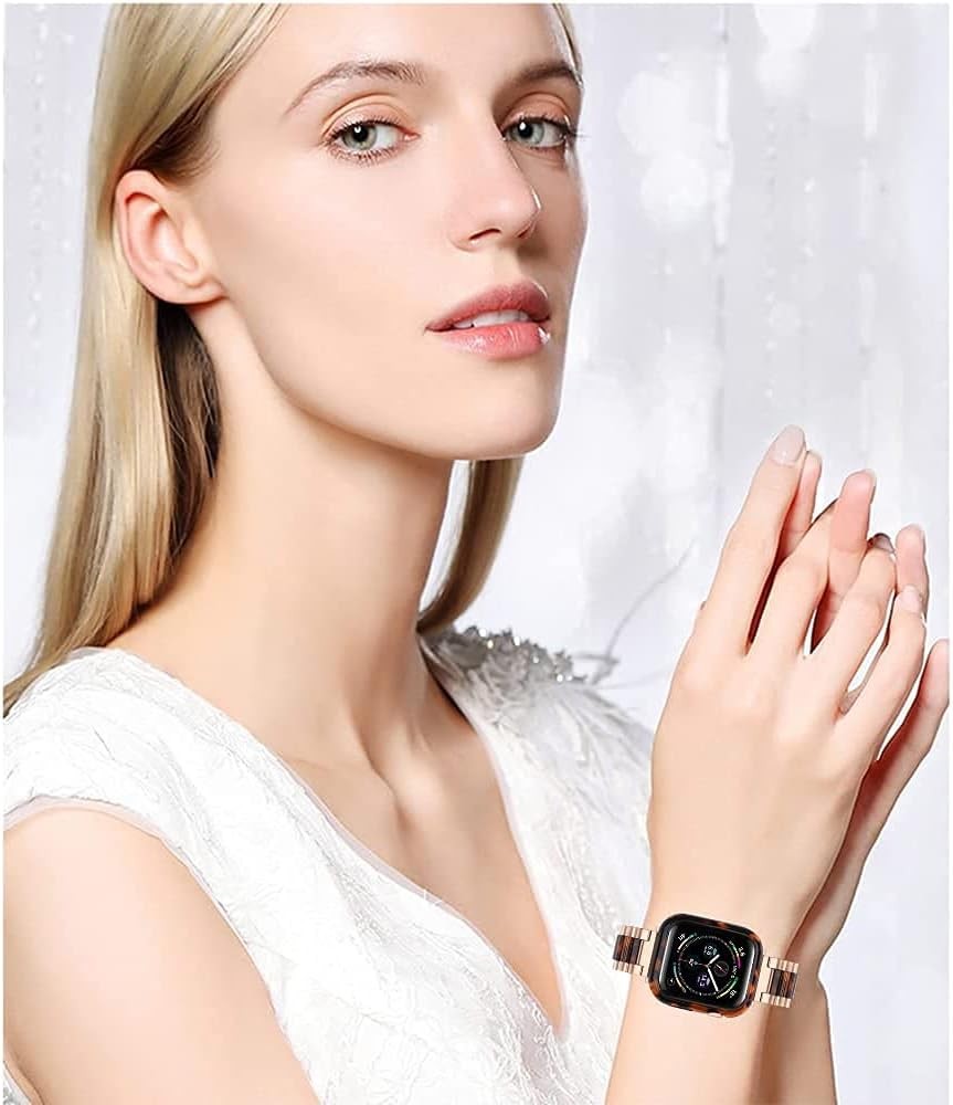 Stainless Steel Resin Strap Bumper for Apple Watch 46mm 45mm 44mm 42mm 41mm