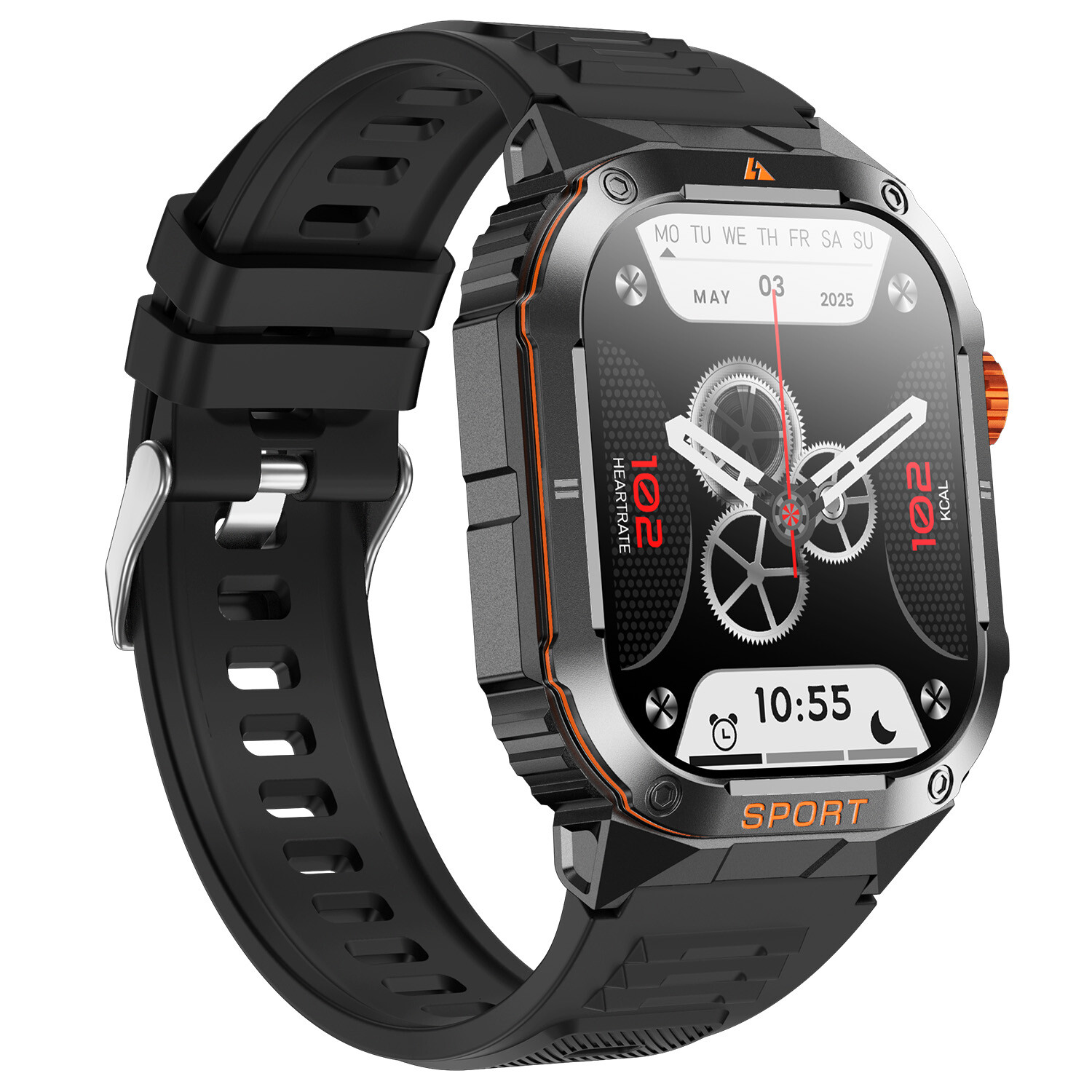 Smart Watch Bluetooth Heart Rate BP Sleep Monitor Waterproof Rugged Sport Watch
