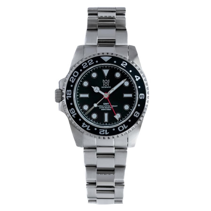 HYAKUICHI 101 No.14 Automatic Diver GMT Men’s Watch Left Crown Black