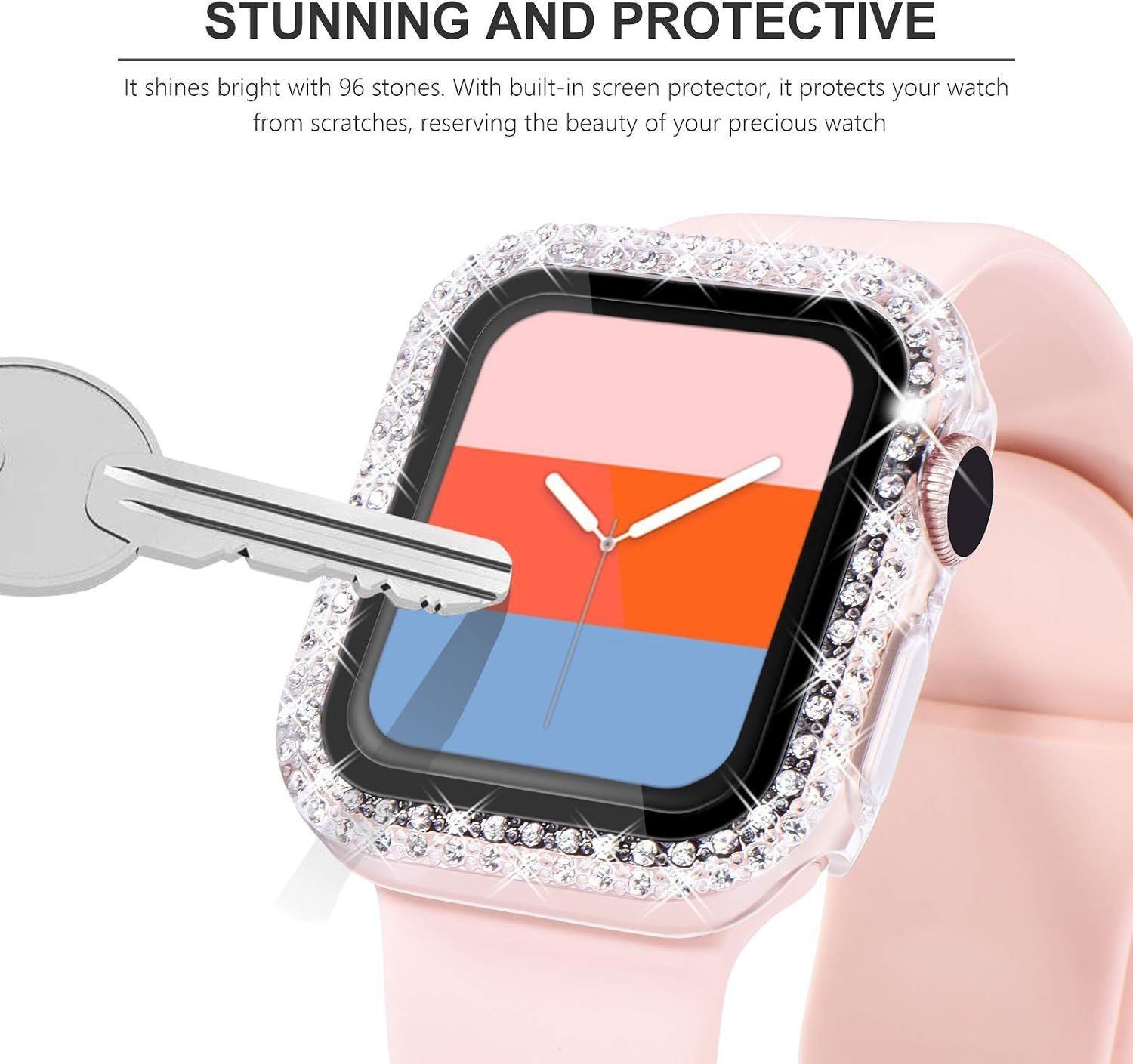 Clear Bling Case with Built-in Screen Protector for Apple Watch Series 3 38mm