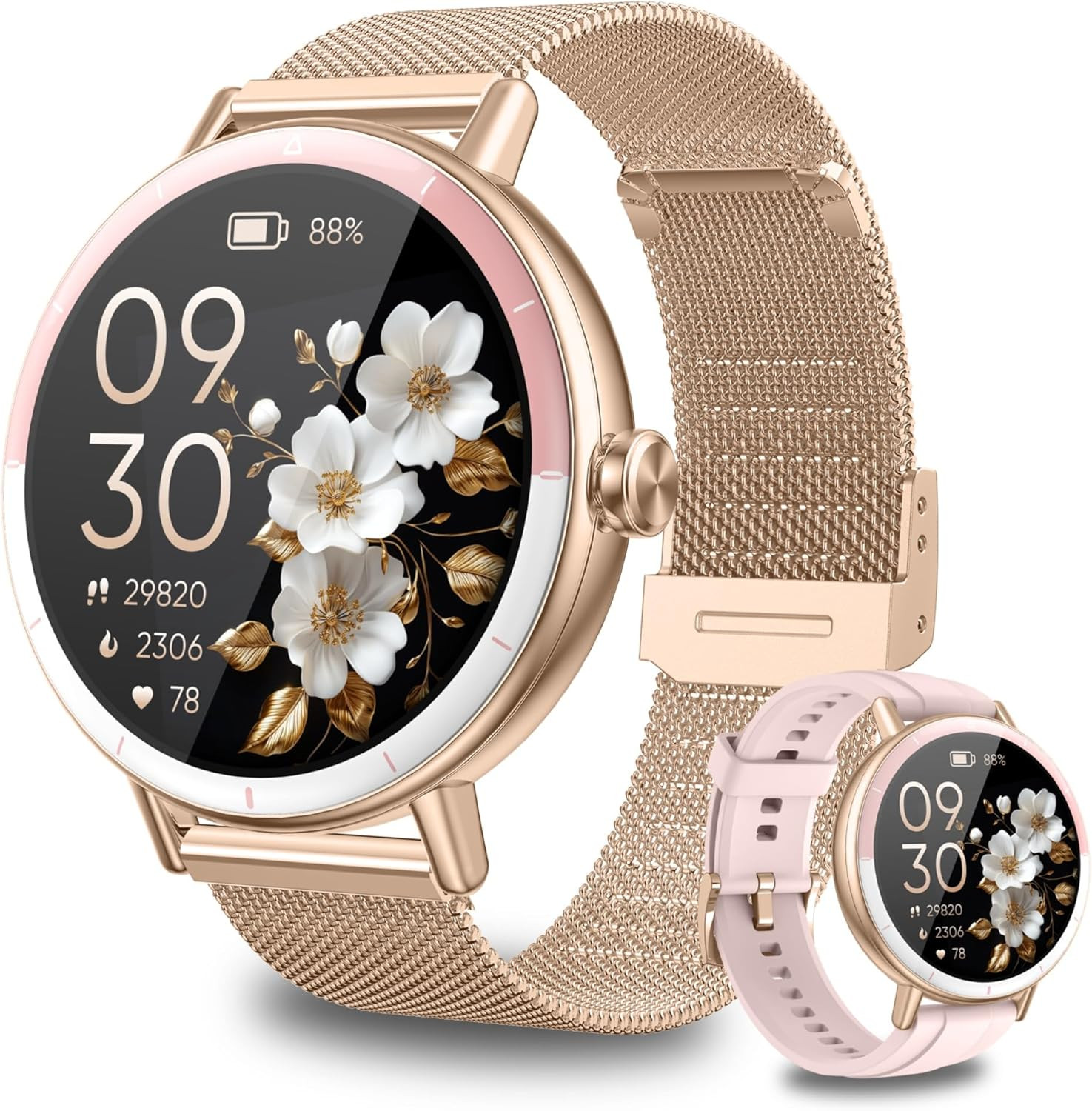 Smart Watches for Women Android/Iphone, IP68 Waterproof Fitness Tracker with Blu