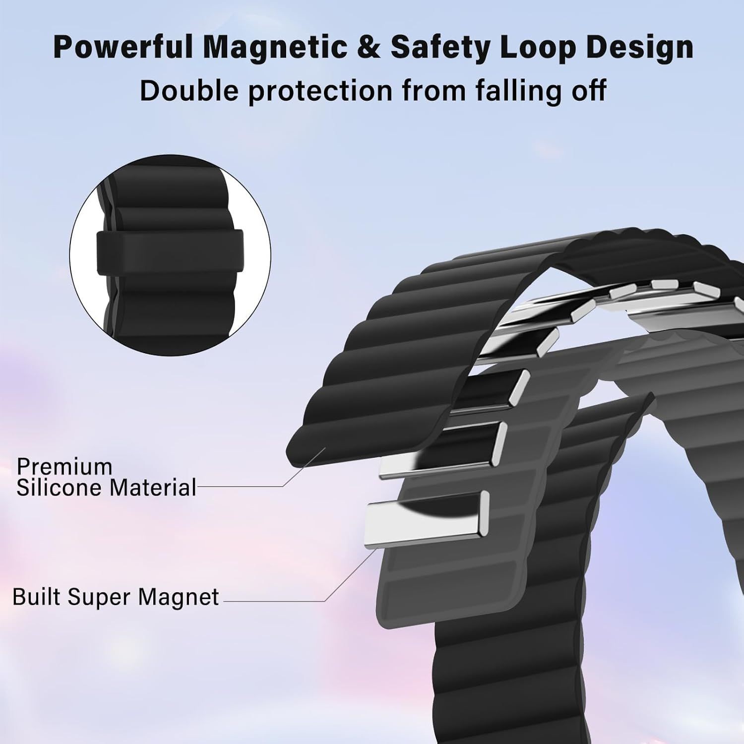 Waterproof Magnetic Strap 6-Pack for Samsung Galaxy Watch 7 44mm, Starlight/Pink