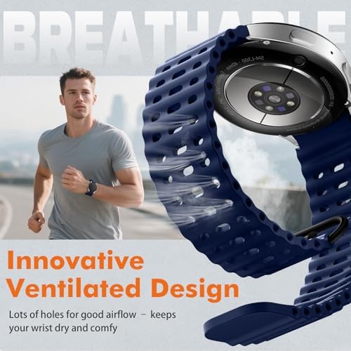 Soft Silicone Strap Compatible with Samsung Galaxy Watch 7 44mm Sport for Men