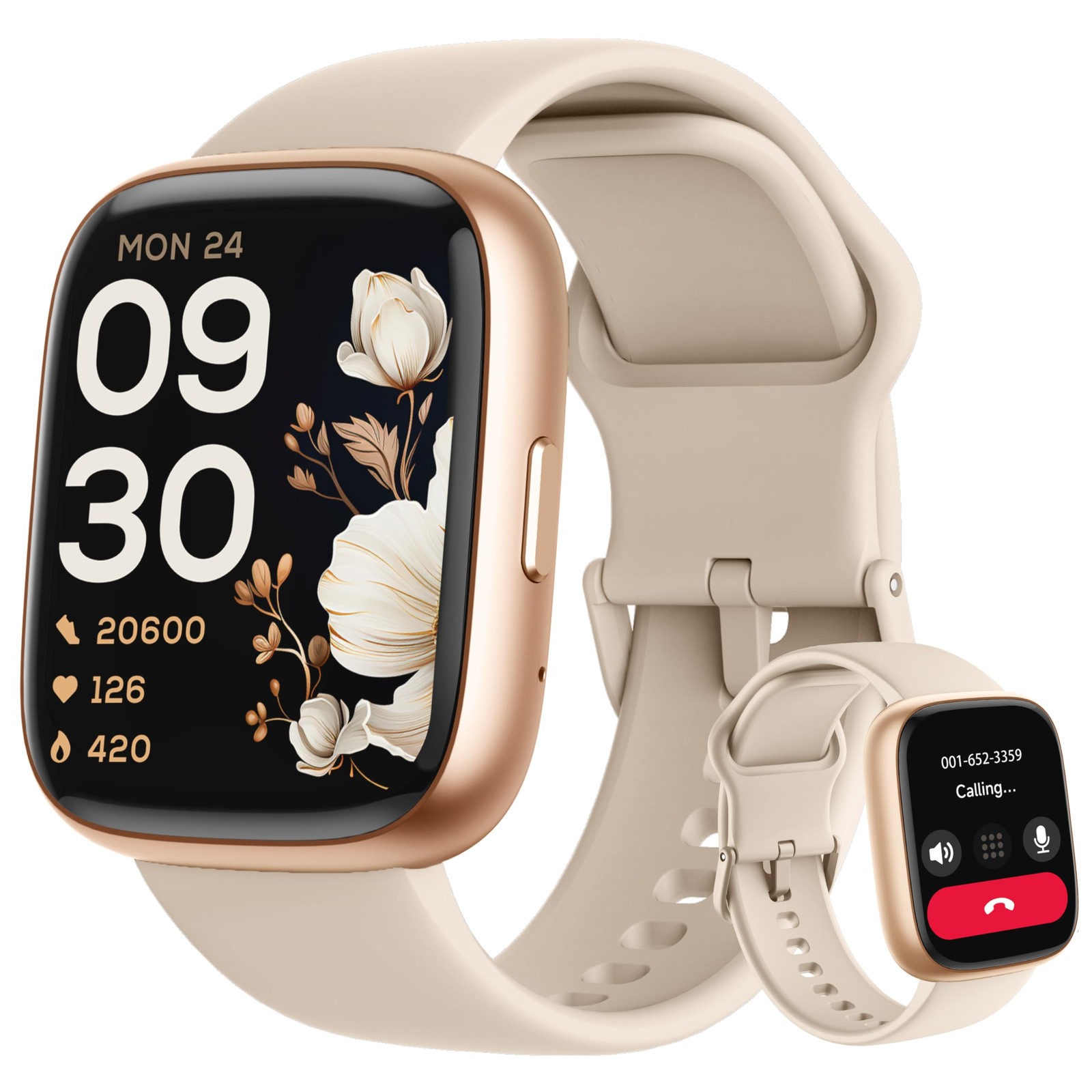 “44mm Smartwatch with Alexa, Waterproof, Heart Rate, Sleep Monitor for iOS &