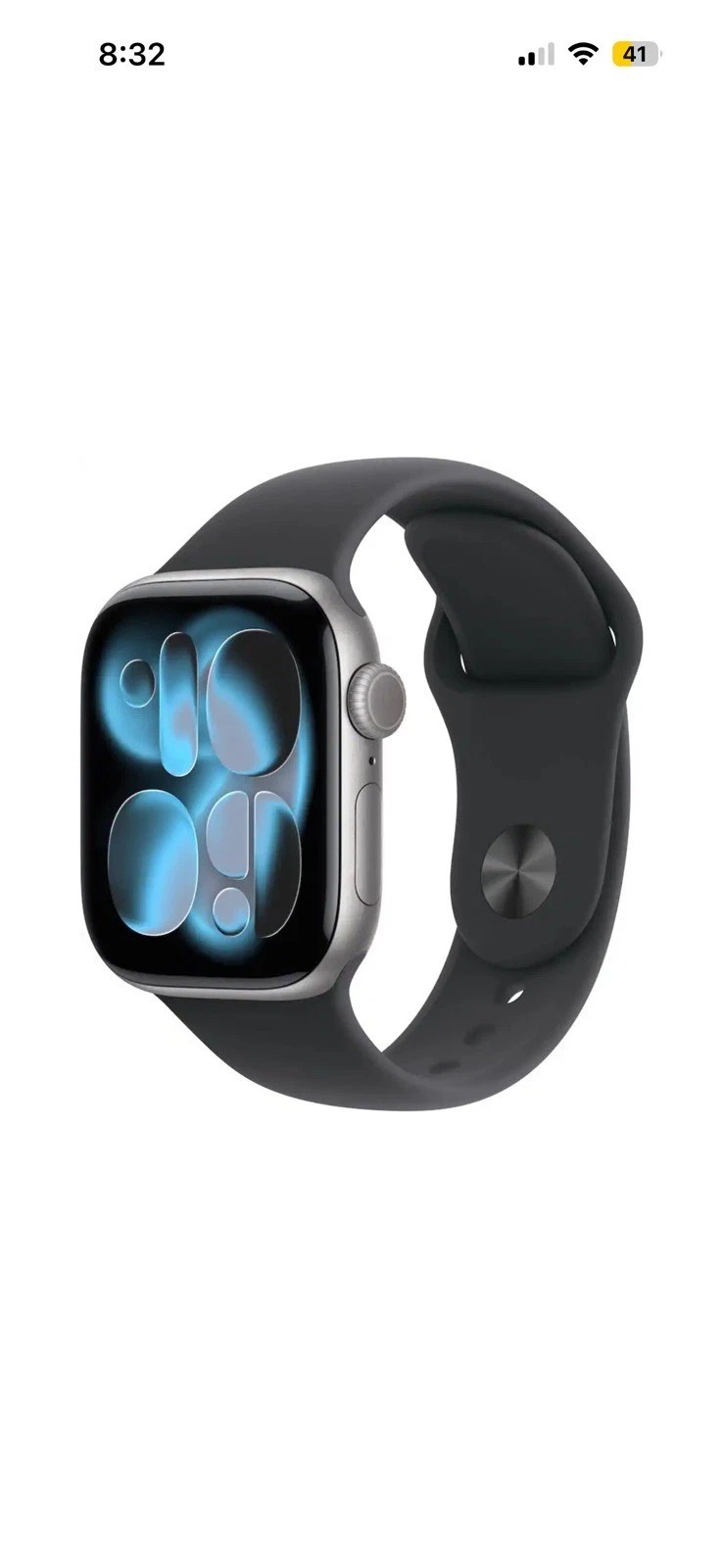 Apple Watch Series 11 42mm GPS Space Gray w/ S/M Black Sport Band MEQW4LW/A