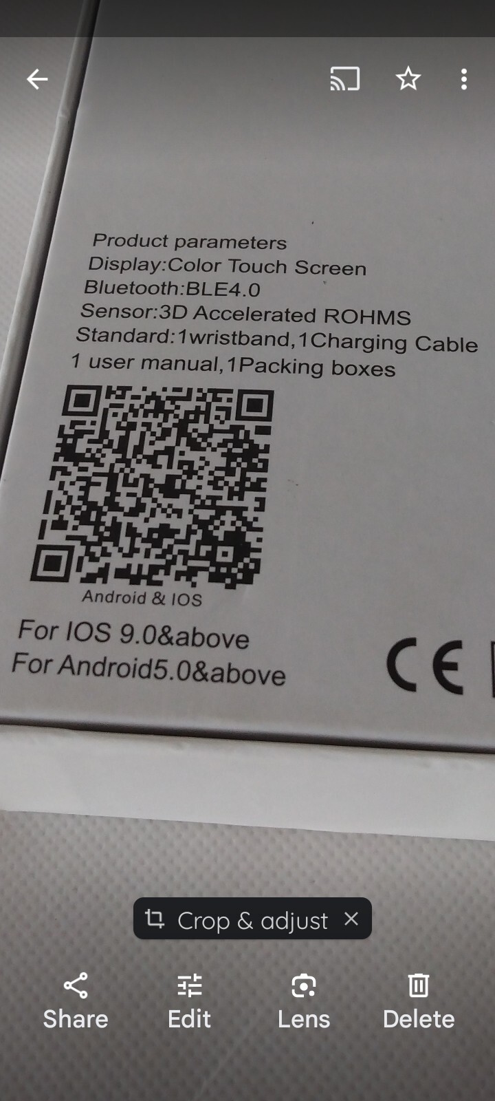 Smart Bracelet Bluetooth BLE4.0 Sensor 3D Accelerated iOS 9.0 And Above