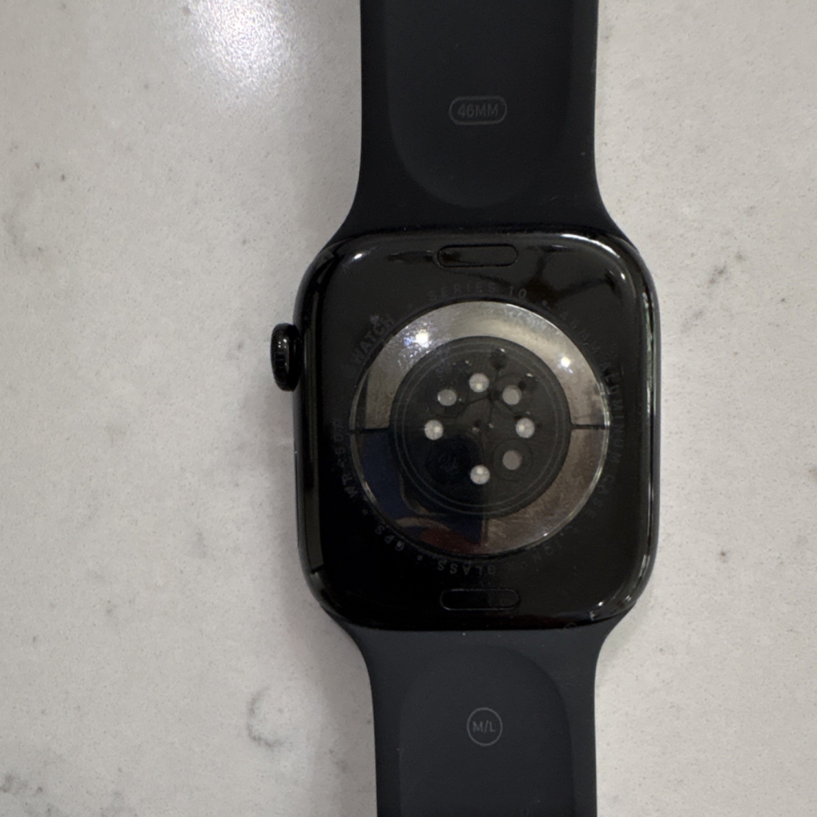 Apple Watch Series 10 46mm Jet Black Aluminum Case Silicone Band w/ Extra Bands