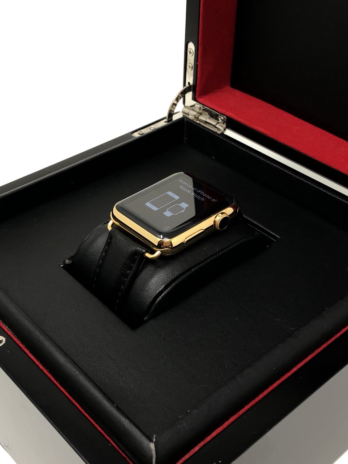 24K Gold 42MM Apple Watch SERIES 2 with Black Leather Band