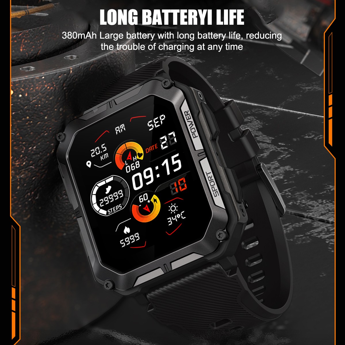 Military Smart Watch(Answer/Make Call)Rugged Tactical Fitness Tracker IP68
