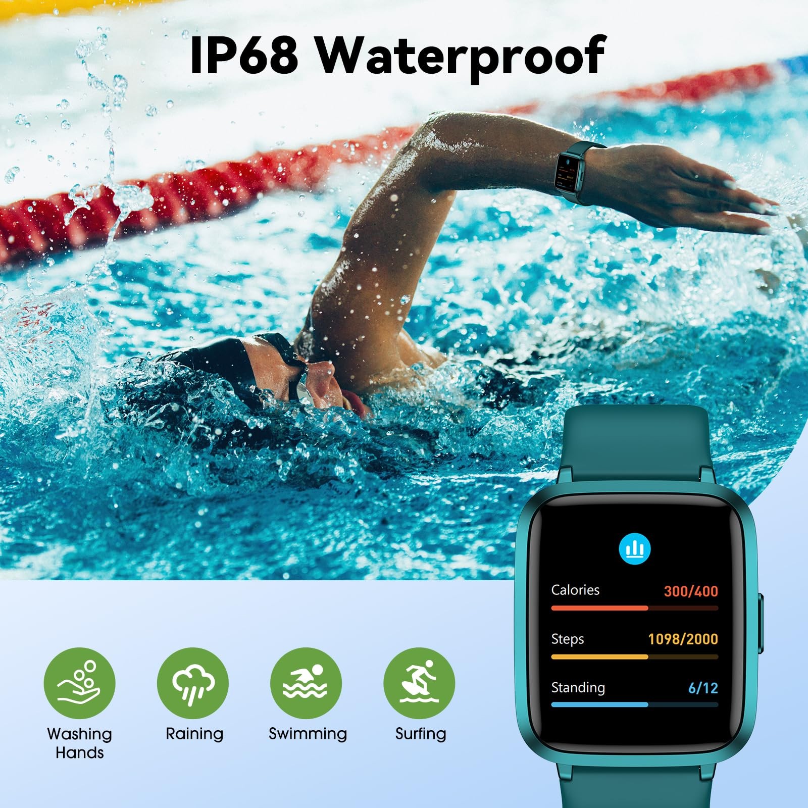 Fitness Tracker Watch with Heart Rate, Activity Tracker, Pedometer Watch