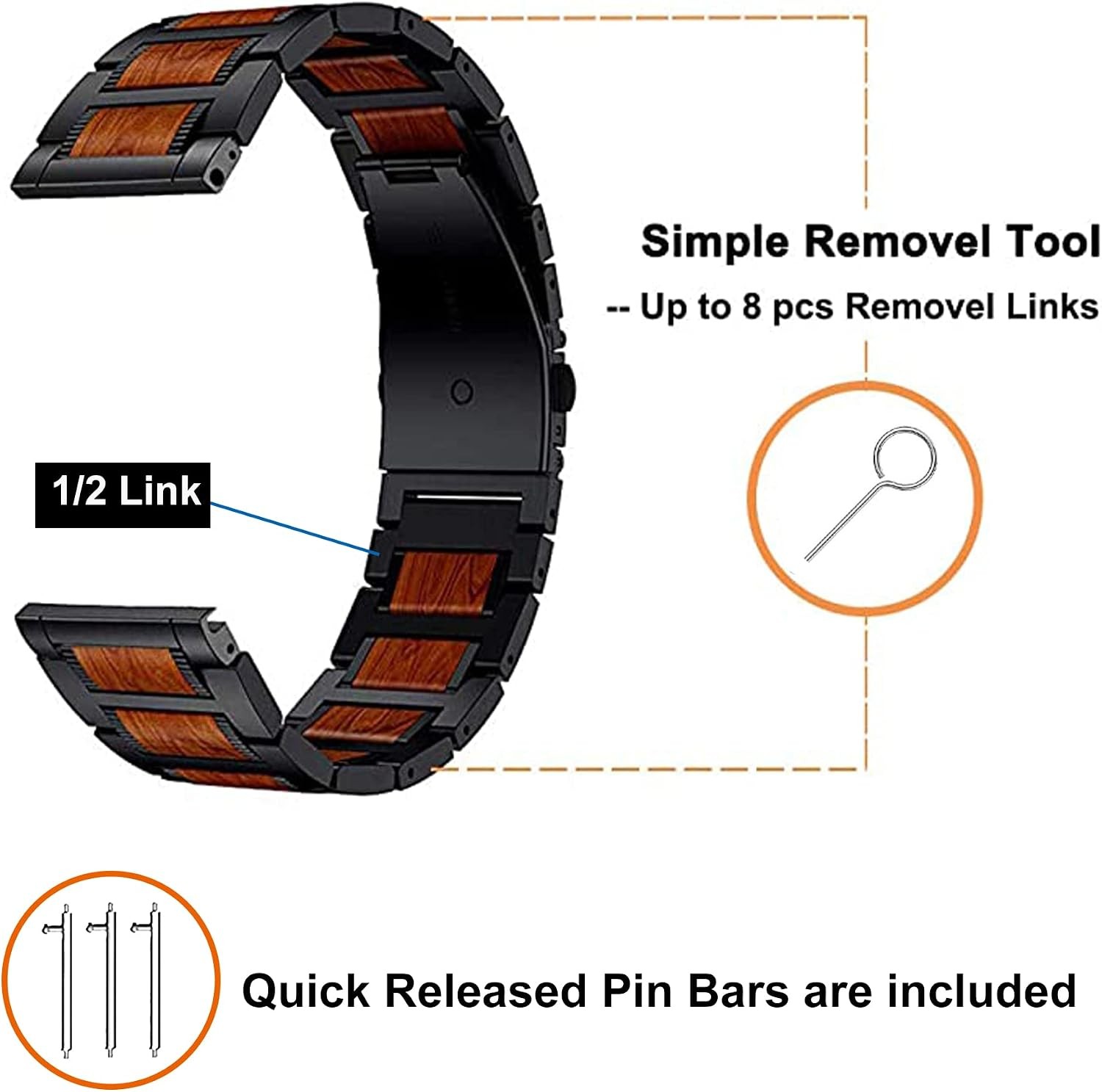 Metal Band for Samsung Galaxy Watch 47mm 43mm Replacement Strap