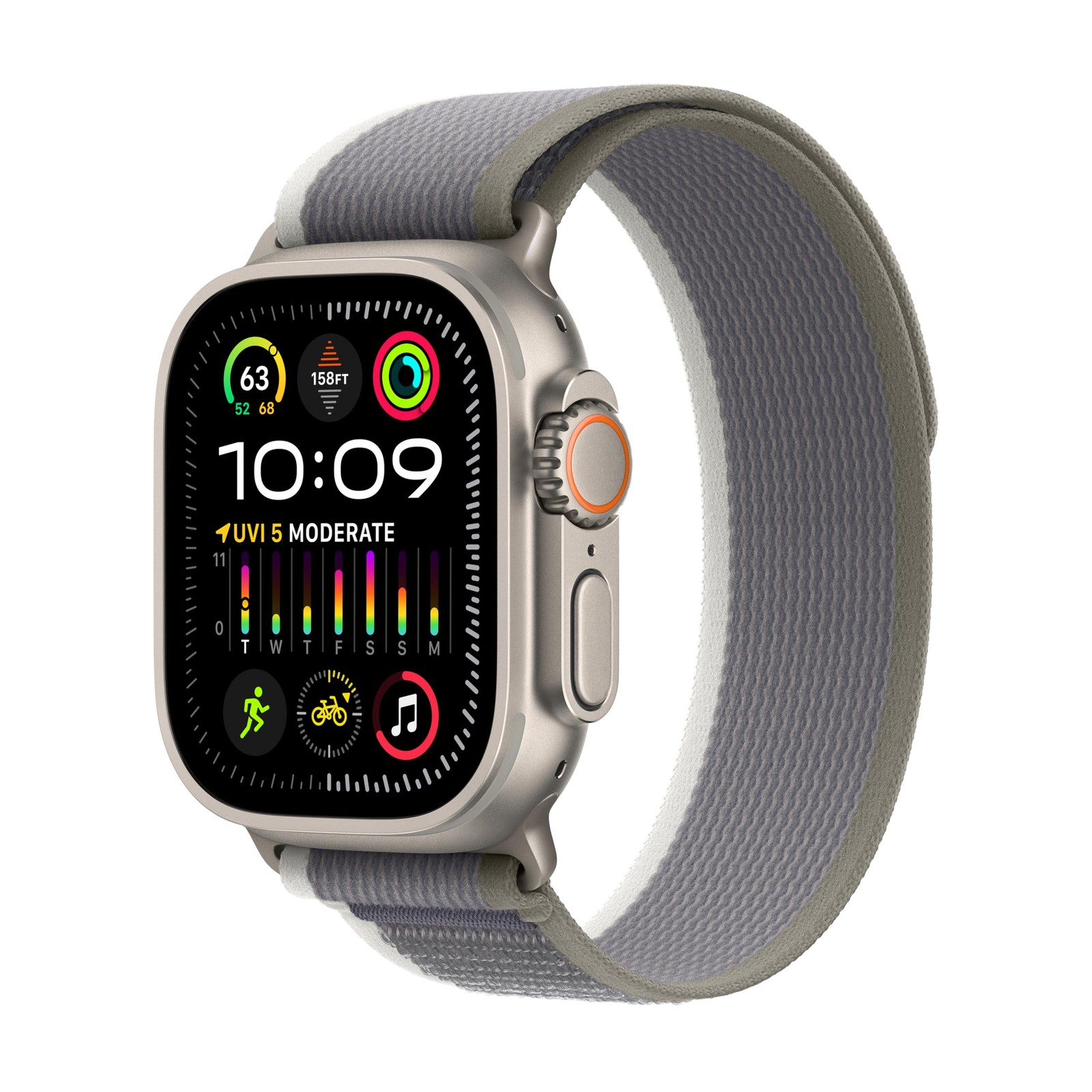 Apple Watch Ultra 2 49mm GPS+Cellular Titanium Green/Grey Trail Loop Carbon
