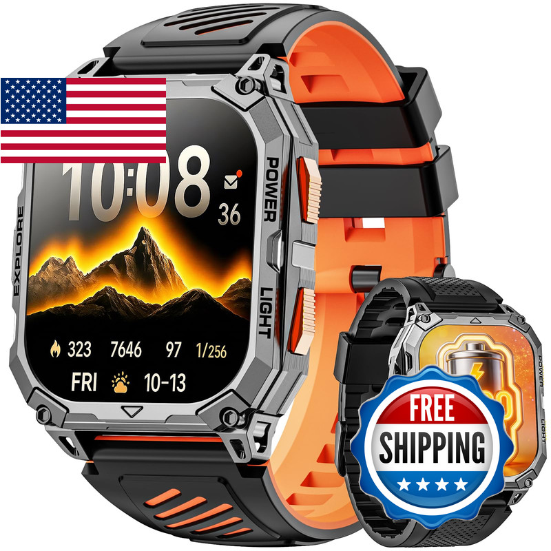 Hwagol Smart Watches For Men 2.01 Hd Military Smart Watch 1000Mah High-Capacity