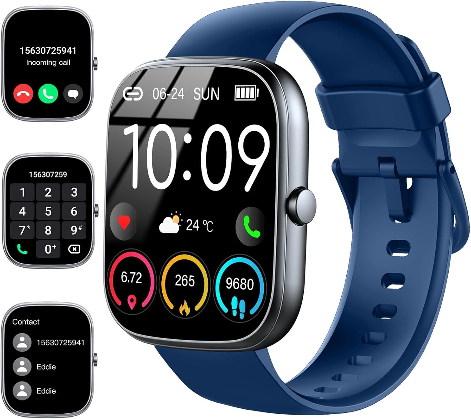 Dark Blue UAUE SmartWatch for Men & Women (Answer/Make Call), 2024 HD 1.91″