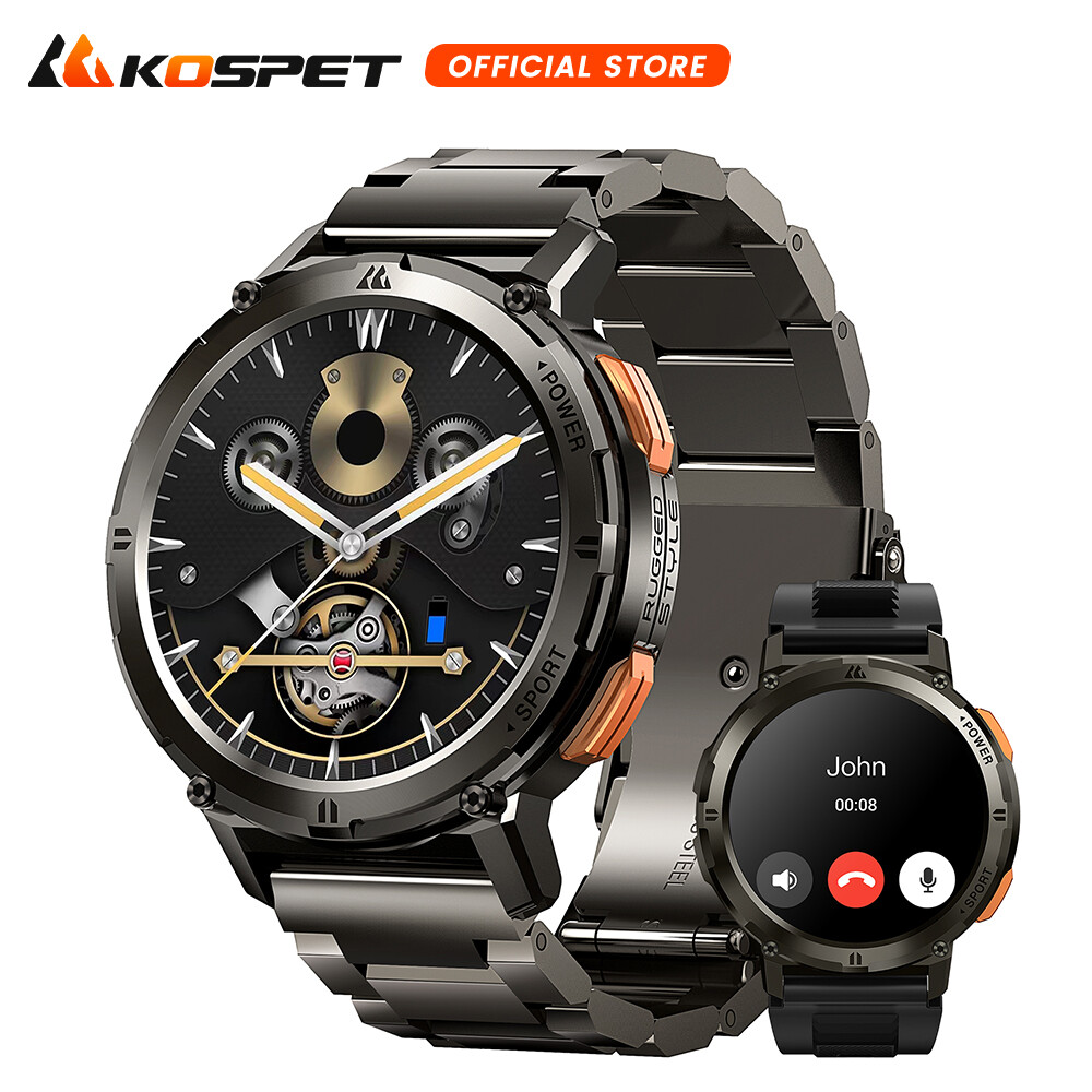2024 KOSPET TANK T2 Ultra Smart Watches Men Watch 50M Waterproof AOD Bluetooth
