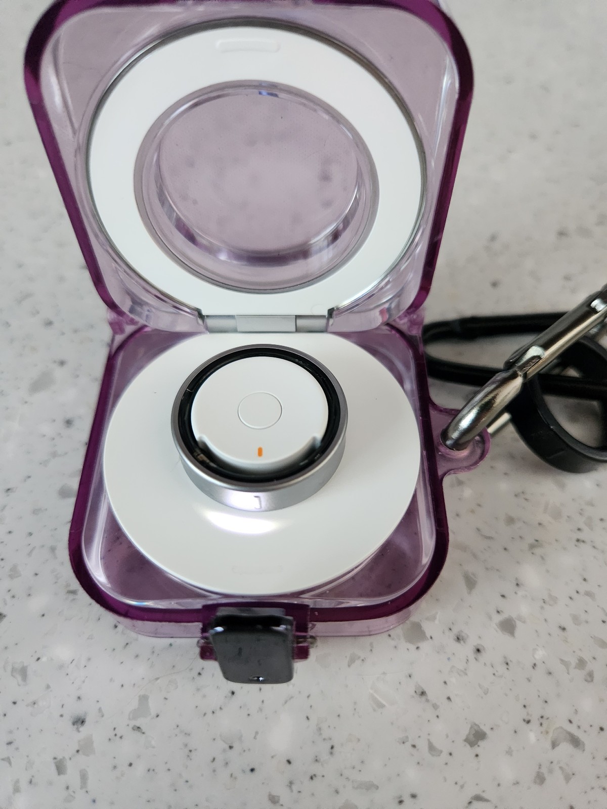 Samsung Galaxy Ring – Size 10 – Titanium Silver – Purple Removable Case