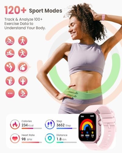 1.85″ Smart Fitness Watch for Men & Women – 30+ Days Battery, Heart Rate, SpO2,