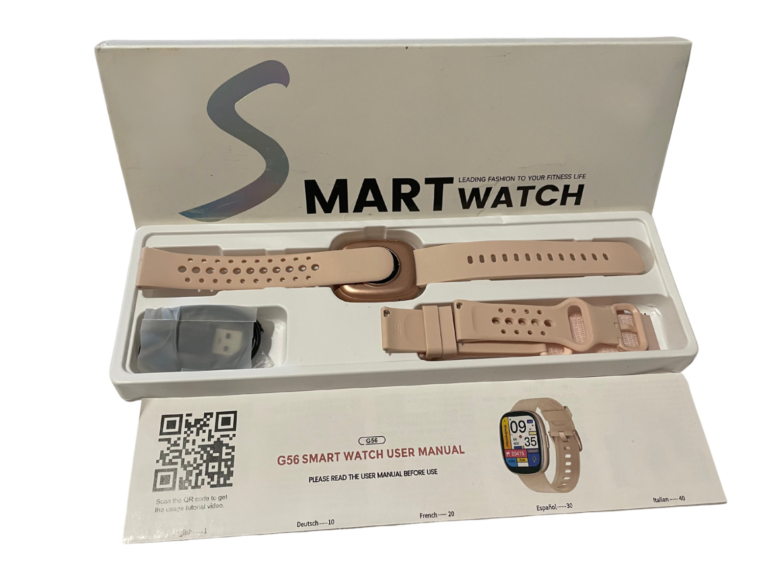 Smartwatch G56 Model With 3 Bands Smart Watch Bluetooth Ready New