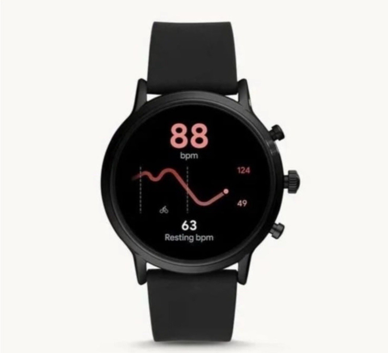 NIB Fossil Gen 5 4mm Black Silicone Black Smartwatch – FTW4025