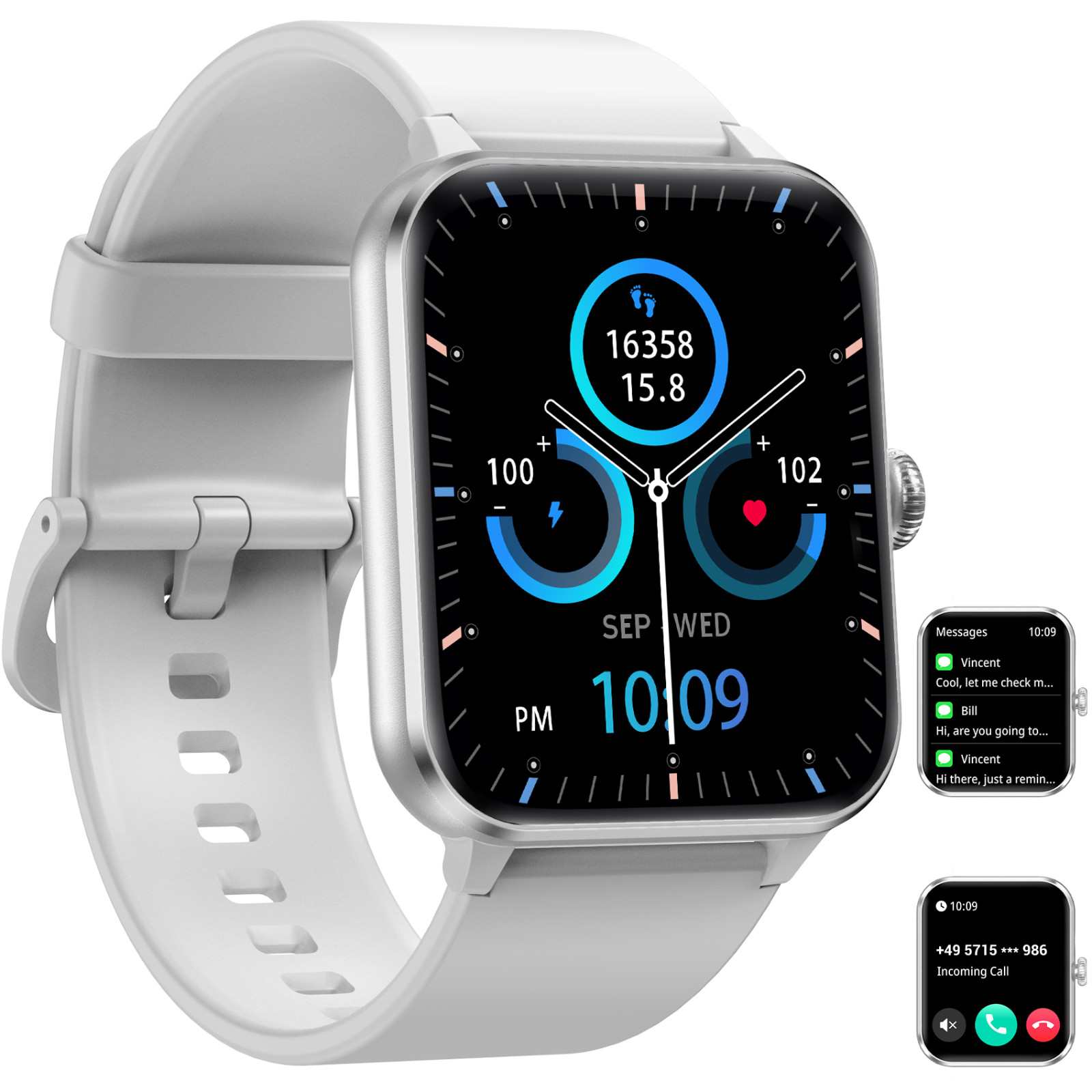 Smart Watch Women Men with Blood Pressure, Blood Oxygen Monitor Fitness Tracker