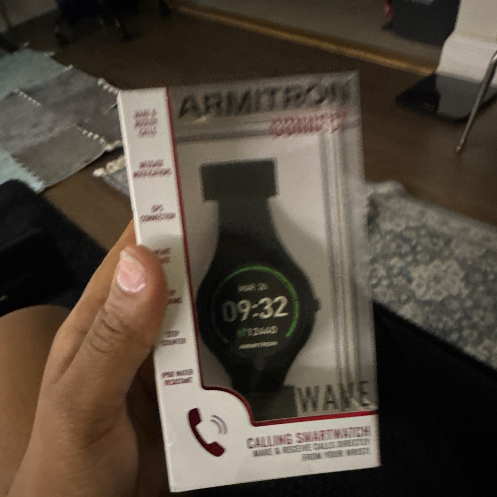 Armitron Wave Calling Smartwatch 42mm Black Resin Case Silicone Band HR