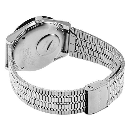 Timex Q Black x Red TW2TU61300 Silver Band