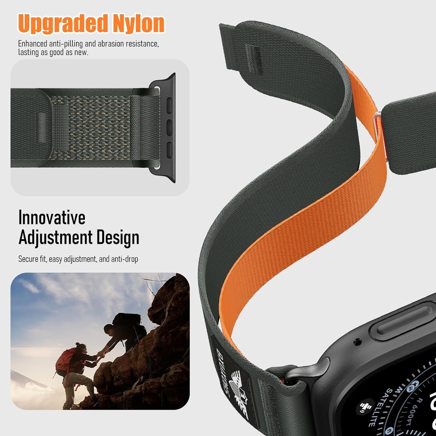Strap For Apple Watch Ultra 3/2/SE, Sport Breathable Soft Nylon Black