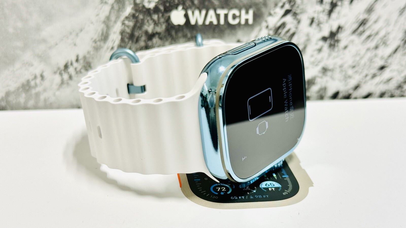 SKY BLUE Apple Watch ULTRA 3 49mm Titanium Custom Polished Anodized White Ocean