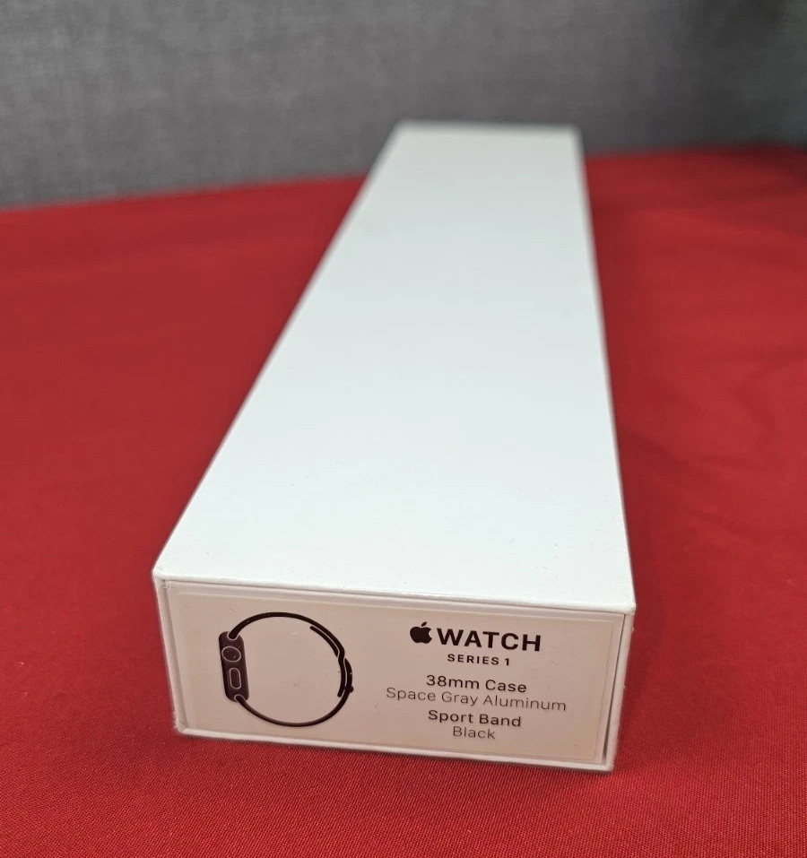 NEW SEALD Apple Watch Series 1 38mm Aluminum Case Black Sport Band – (MP022LL/A)