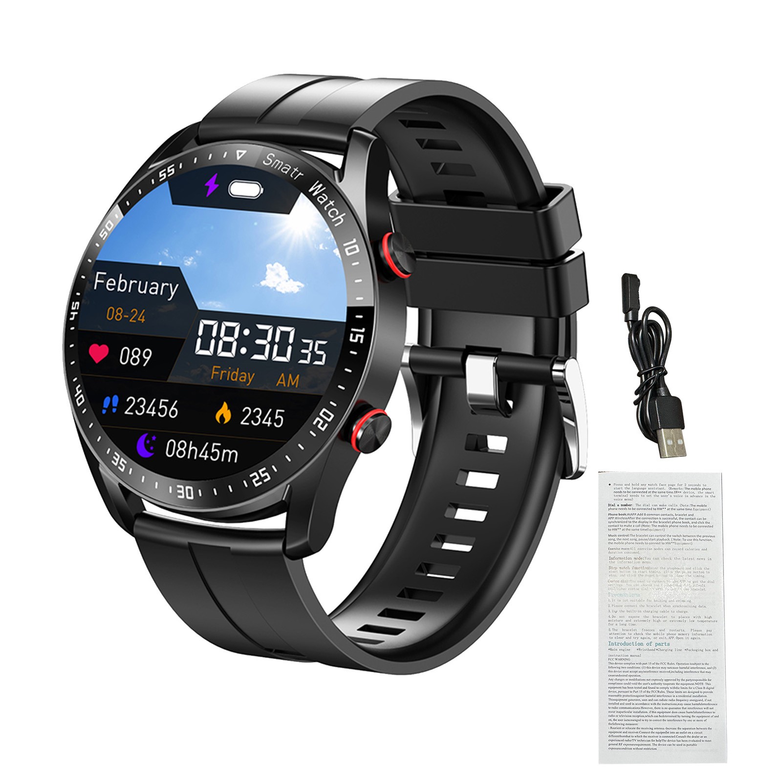 Smart Sports Watch With 1.52 Inch Screen BT Call Health Monitoring Multi-Sp GAKQ