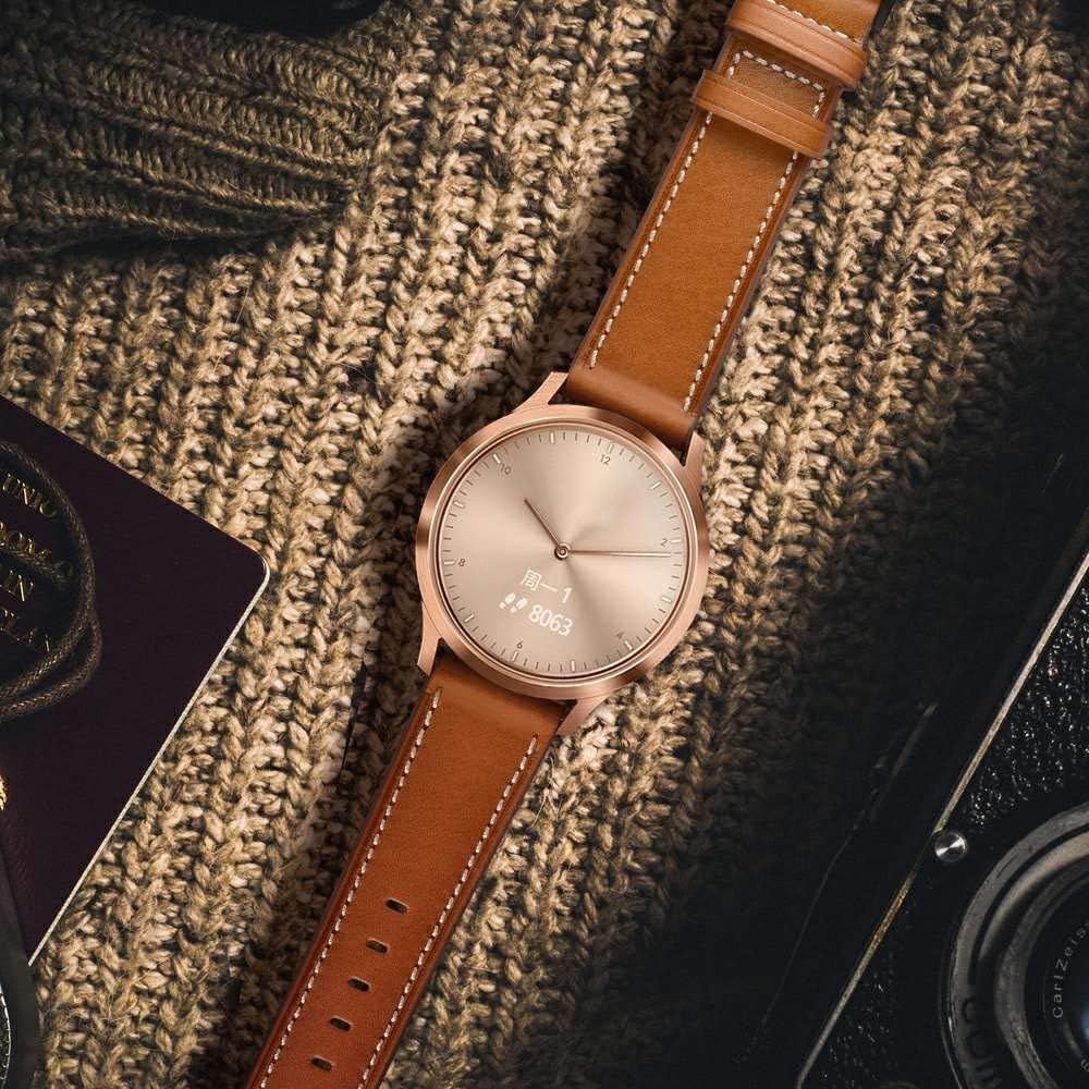 Brown Leather Watch Band for Garmin Vivoactive 4S 40mm & Venu 2S 18mm Models