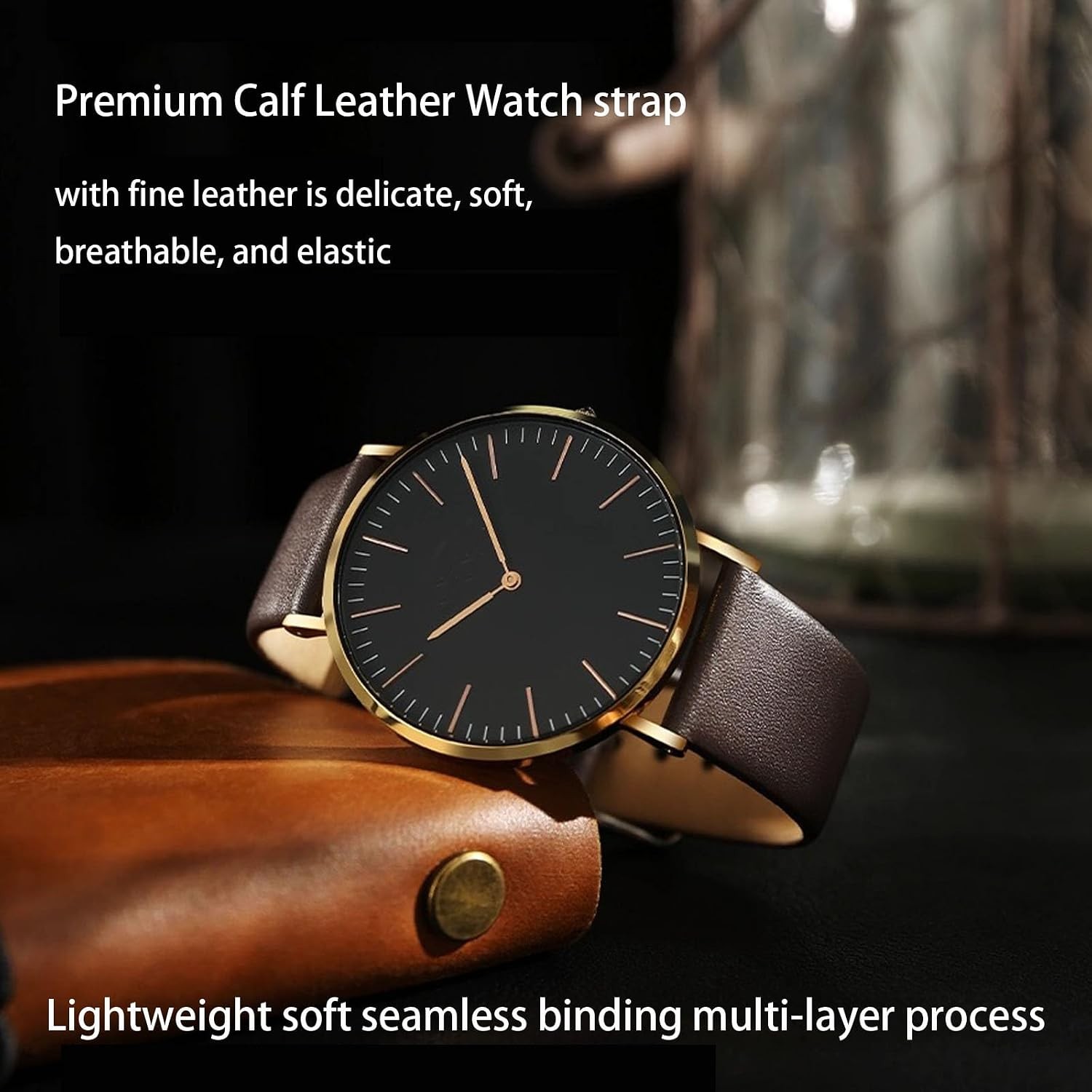 Leather Watch Band Case for Men Women 12mm 14mm 16mm 18mm 20mm 22mm 24mm
