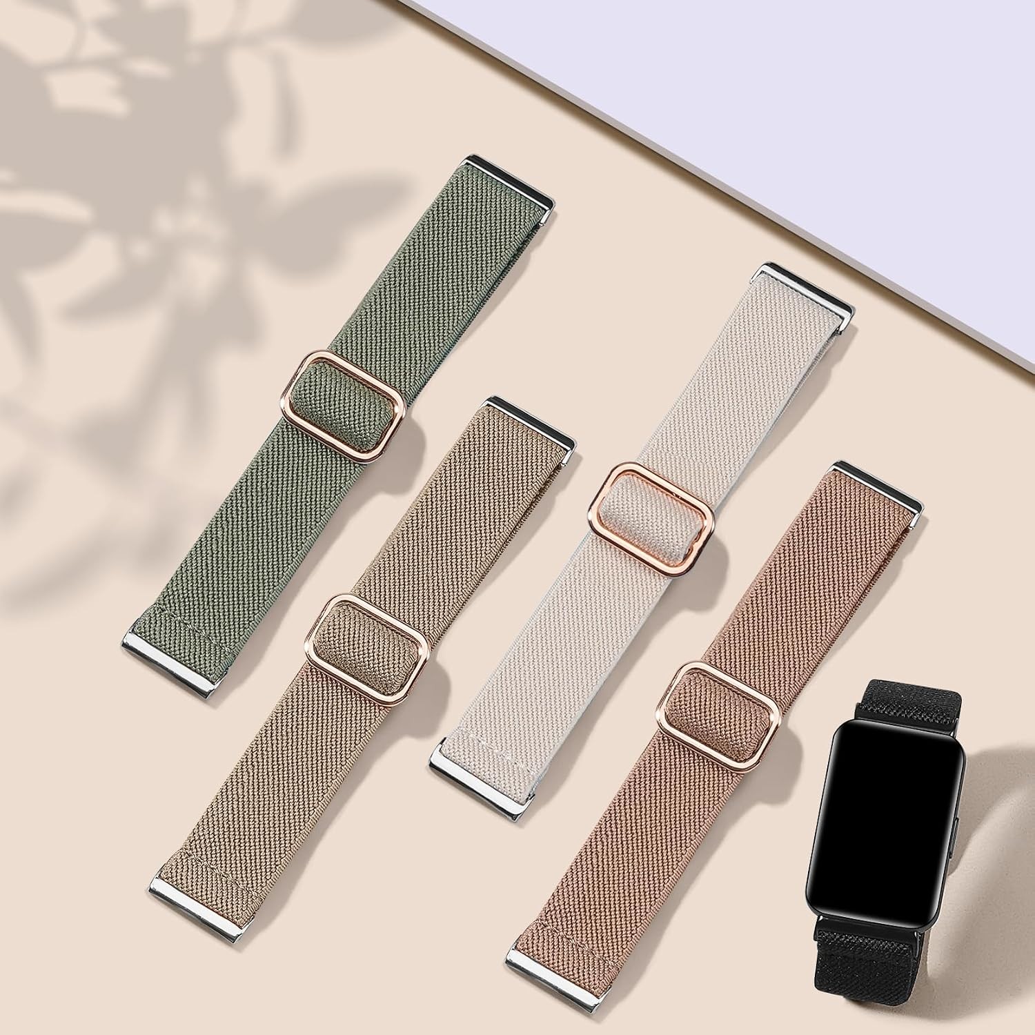 5 Pack Stretchy Nylon Strap Compatible with Samsung Galaxy Fit 3 SM-R390