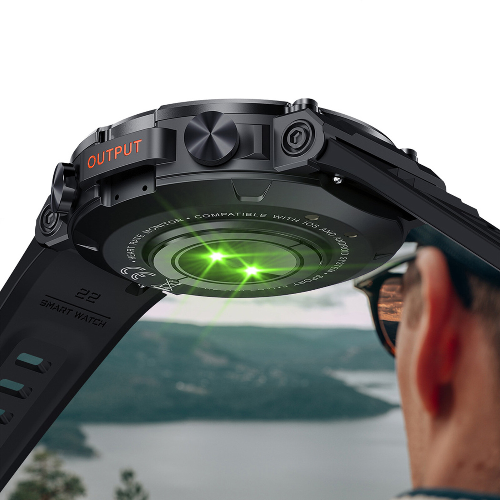 1.3 inch military smart Bluetooth call message multi-function sports watch
