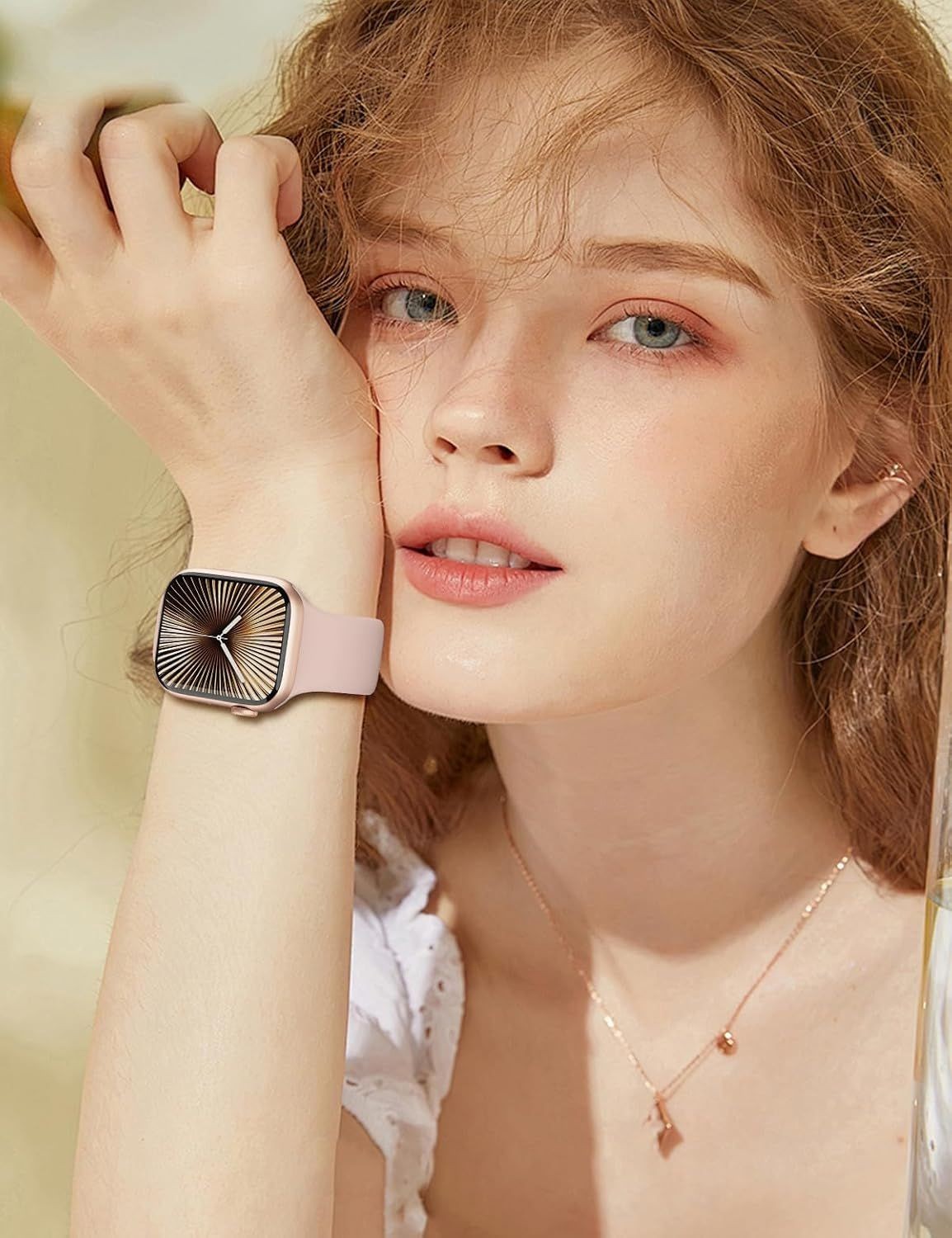 Soft Silicone Strap Compatible with Apple Watch Series 9 40mm 44mm Waterproof